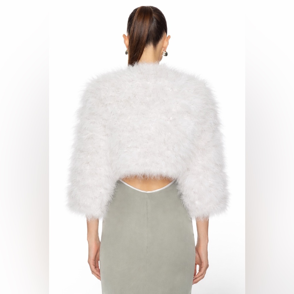 Jocelyn Fifi Feather Bolero - White - S - Picture 3 of 9